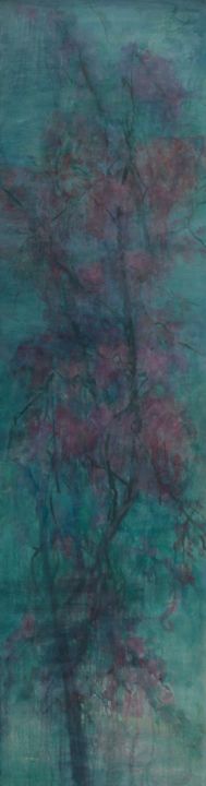Malerei mit dem Titel "Nameless Tree-Night…" von Zhixun Lin, Original-Kunstwerk, Öl