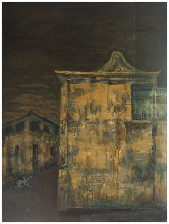 Painting titled "Centenary Commercia…" by Zhixun Lin, Original Artwork, Oil