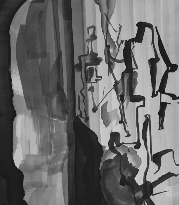 绘画 标题为“融化” 由朝乐门, 原创艺术品, 石墨