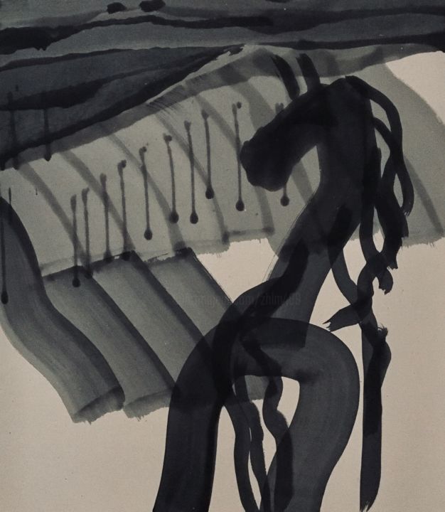 Pittura intitolato "385" da 朝乐门, Opera d'arte originale, Inchiostro
