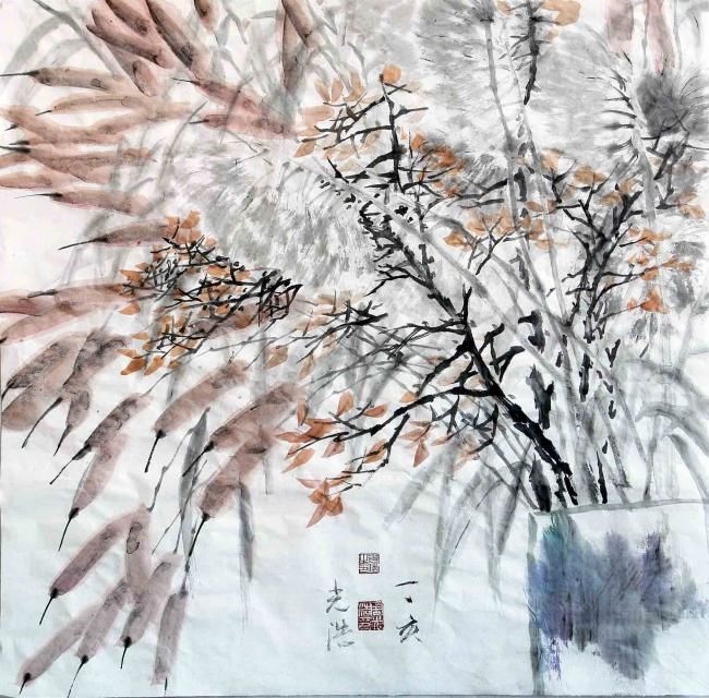 Pintura titulada "No.2 Image of fall" por Rama Zhou, Obra de arte original