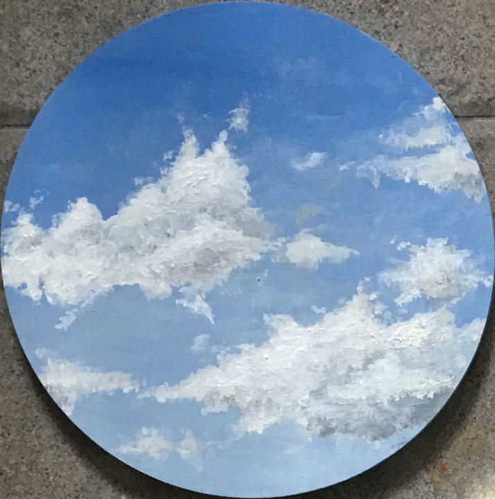 Painting titled "piece of sky" by Ankhel, Original Artwork, Acrylic