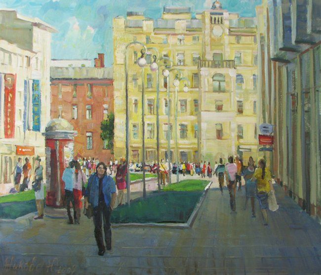 Painting titled "Petersburg vacation" by Juliya Zhukova, Original Artwork, Oil