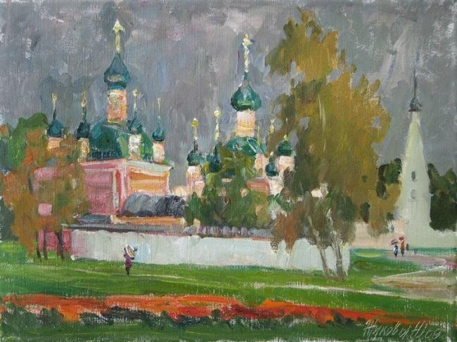 Pintura titulada "Autumn in Pereslavl" por Juliya Zhukova, Obra de arte original, Oleo