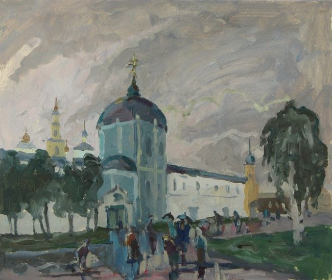 Painting titled "Happy day (rain)" by Juliya Zhukova, Original Artwork