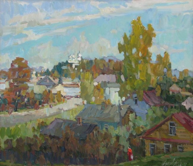 Painting titled "Joyful autumn" by Juliya Zhukova, Original Artwork, Oil