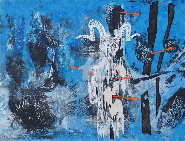 Malarstwo zatytułowany „Salut Les Artistes 7” autorstwa Hongyu Zhang, Oryginalna praca, Atrament