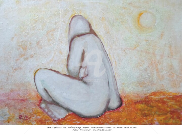 Painting titled "Parfum d'orange" by Zia, Original Artwork, Acrylic