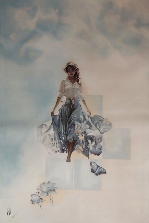 Картина под названием "4 From the beyond b…" - Ziba Agheli, Подлинное произведение искусства, Масло