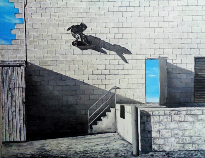 Картина под названием "На вираже" - Евгений Зиберт, Подлинное произведение искусства, Масло