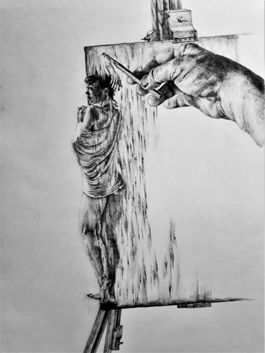 Рисунок под названием "Когда герою твоей к…" - Евгений Зиберт, Подлинное произведение искусства, Карандаш