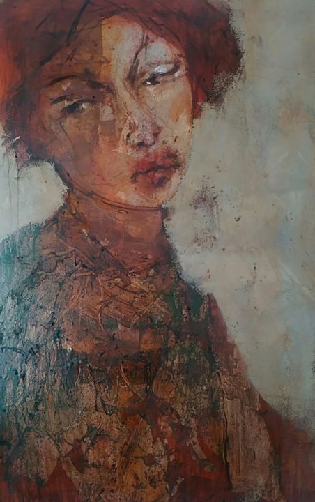 Painting titled "img-kimijee20170324…" by Zied Lasram, Original Artwork, Acrylic