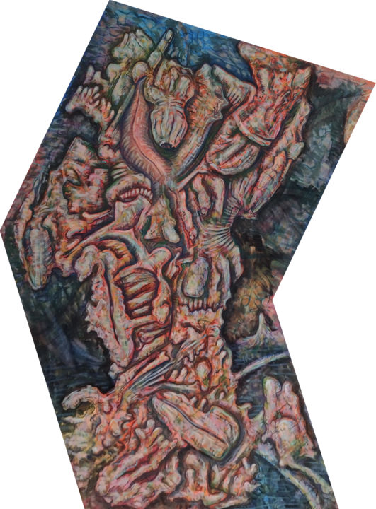 Painting titled "A vision with the u…" by Ziemowit Fincek, Original Art, Oil