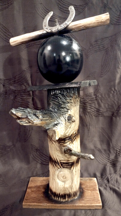 Sculpture titled "Ritual." by Ziemowit Fincek, Original Artwork, Wood