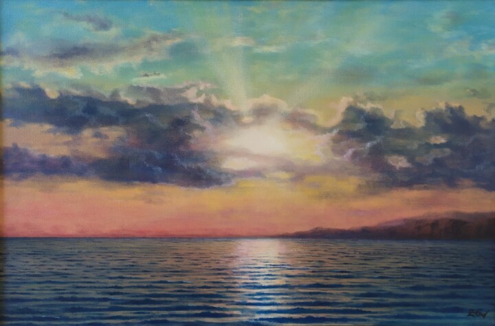 Painting titled "''Dark cloud romanc…" by Zigmars ''Sigmar'' Grundmanis, Original Artwork, Oil