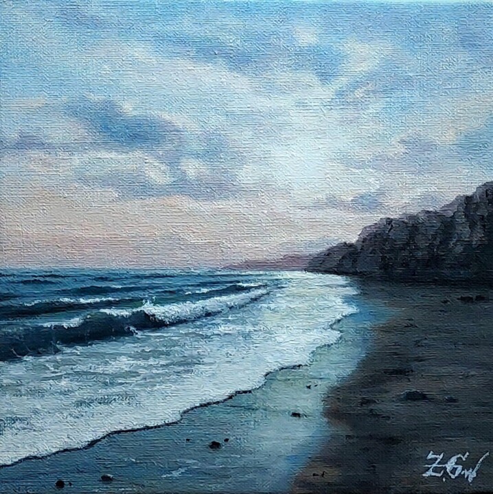 Ζωγραφική με τίτλο "''Mini sunset''." από Zigmars ''Sigmar'' Grundmanis, Αυθεντικά έργα τέχνης, Λάδι