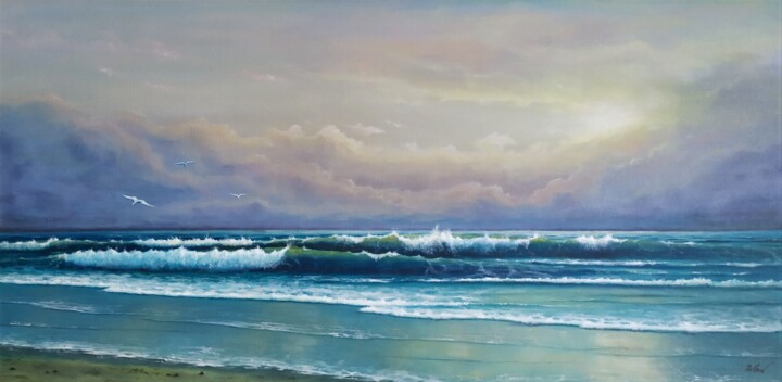 Painting titled "Breath of the sea" by Zigmars ''Sigmar'' Grundmanis, Original Artwork, Oil