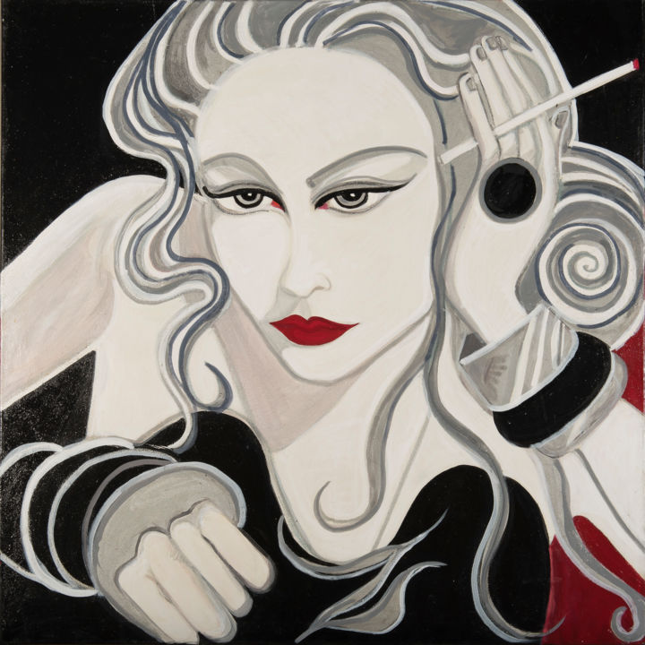 Peinture intitulée "femme fatale" par Zigou, Œuvre d'art originale