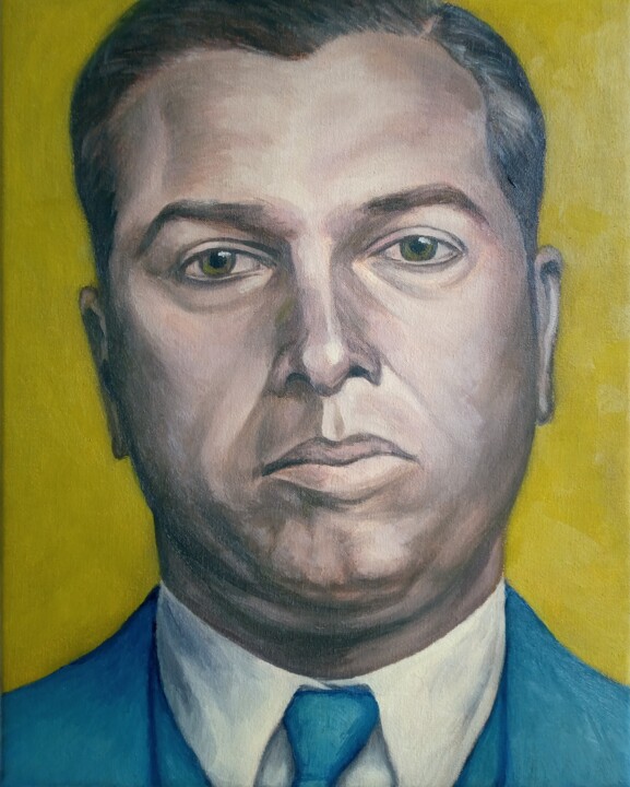 Painting titled "Mugshot,Giuseppe An…" by Zikel, Original Artwork, Oil