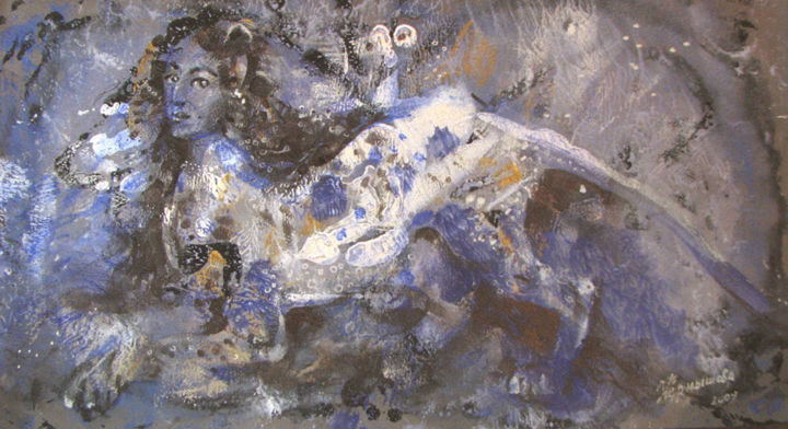 Dessin intitulée "Sphinx" par Zinaida Chernyshova, Œuvre d'art originale