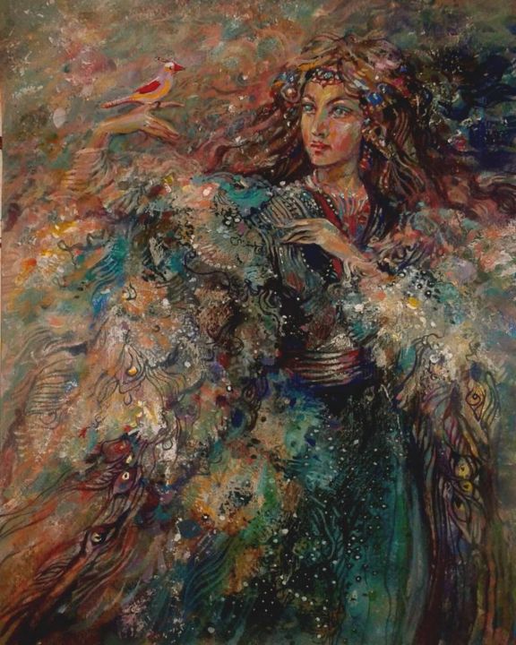 Painting titled "К весне.Spring." by Zinaida Chernyshova, Original Artwork, Tempera