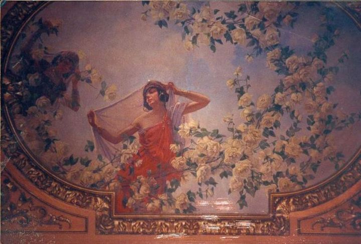 Peinture intitulée "femme et fleurs" par Zine-Eddine Mahcene, Œuvre d'art originale, Huile