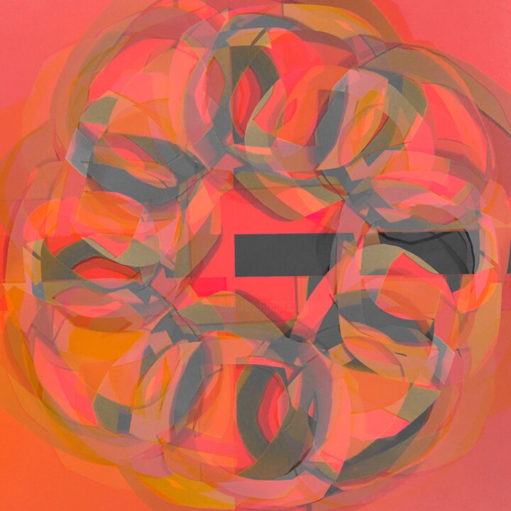 Arts numériques intitulée "Diminishing Charcoal" par Zinna, Œuvre d'art originale, Peinture numérique Monté sur Panneau de b…