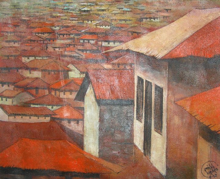 Pittura intitolato "ibadan-zinno.jpg" da Zinno Orara, Opera d'arte originale, Acrilico