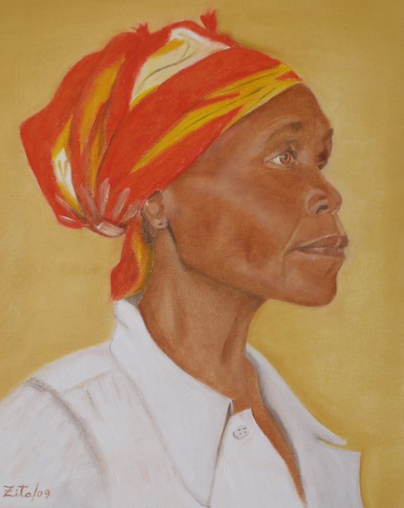 Painting titled "Mamana" by Zita Dantas, Original Artwork, Oil