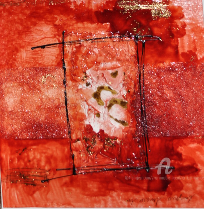 Pittura intitolato "Rouge" da Ziva Maddie Haentzler Krummenacher, Opera d'arte originale, Acrilico