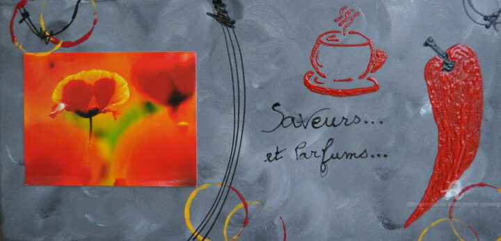 Painting titled "Couleurs et saveurs…" by Ziva Maddie Haentzler Krummenacher, Original Artwork, Acrylic