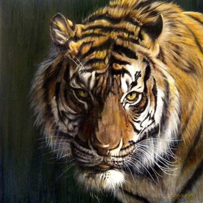 Painting titled "Tiger" by Ziya Eris, Original Artwork