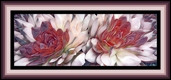 Digitale Kunst getiteld "Flowers, abstract" door Ziya Tatar, Origineel Kunstwerk, Digitaal Schilderwerk