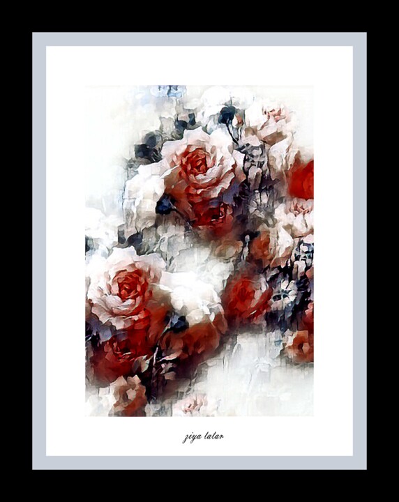 Digital Arts titled "Love flowers" by Ziya Tatar, Original Artwork, Digital Painting