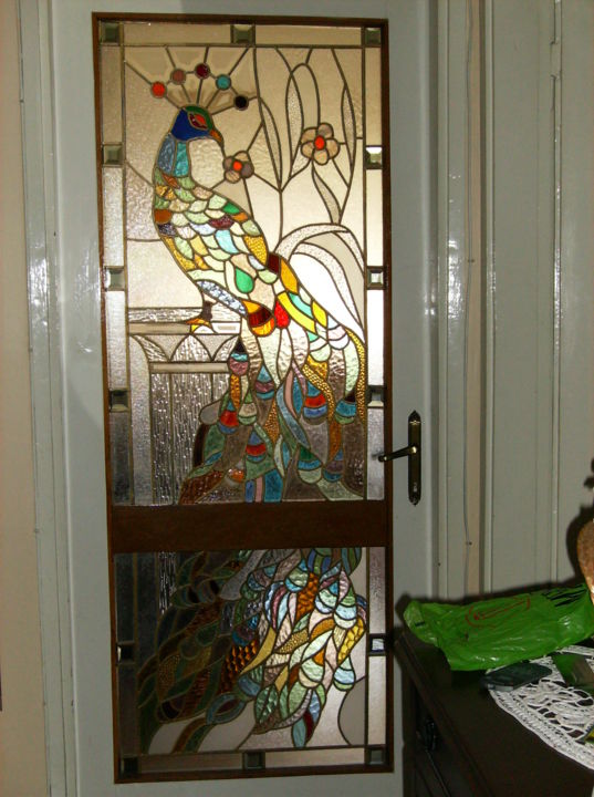 Peinture intitulée "Porte en vitrail, P…" par Ziya Aydin, Œuvre d'art originale