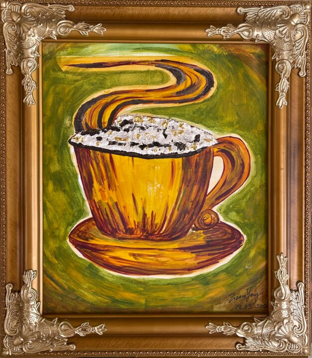 Malerei mit dem Titel "Latte" von Zizane Yong, Original-Kunstwerk, Acryl Auf Keilrahmen aus Holz montiert