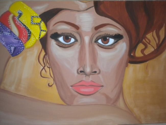 Pittura intitolato "Donna Sofia" da Adriana Zizolfi, Opera d'arte originale,
