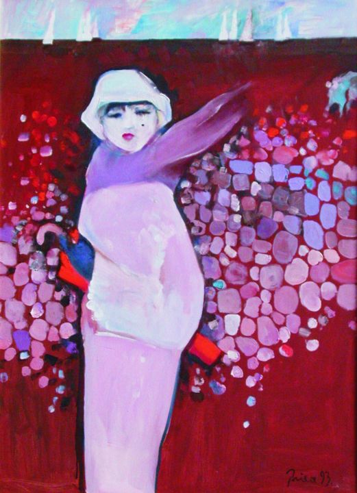 Schilderij getiteld "Woman" door Zlatko Prica, Origineel Kunstwerk, Olie