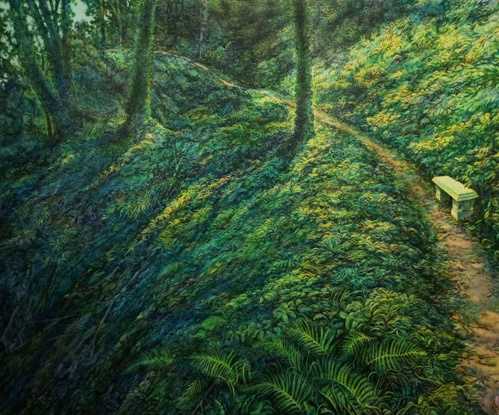 Картина под названием ""Тайная тропинка"" - Владимир Зленко, Подлинное произведение искусства, Масло