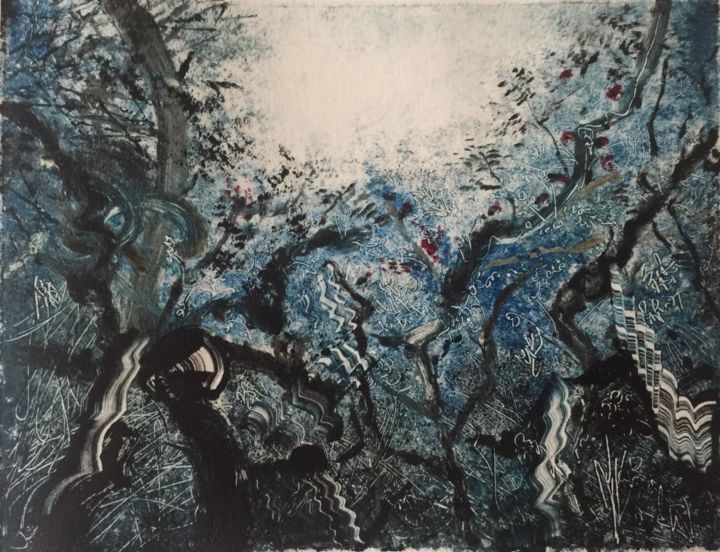 Printmaking titled "Jungle" by Yi Zhong Zhang, Original Artwork