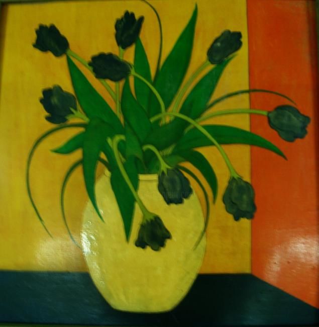 Peinture intitulée "Otra de Tulipanes" par Zoa Torralbo, Œuvre d'art originale