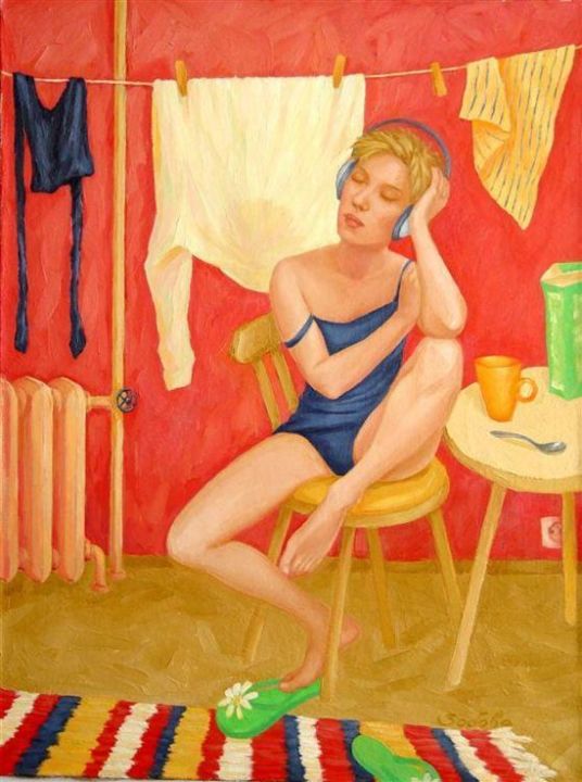 Картина под названием "Anne" - Marina Zobova, Подлинное произведение искусства, Масло