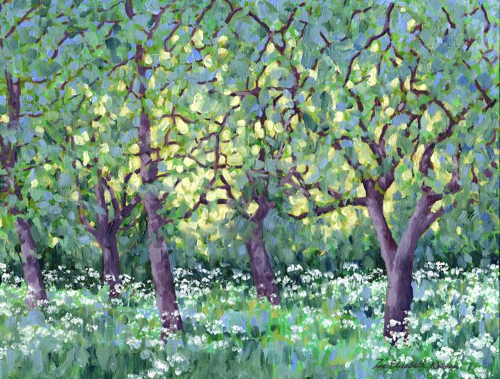 Malarstwo zatytułowany „the-old-orchard.jpg” autorstwa Zoe Norman, Oryginalna praca, Olej