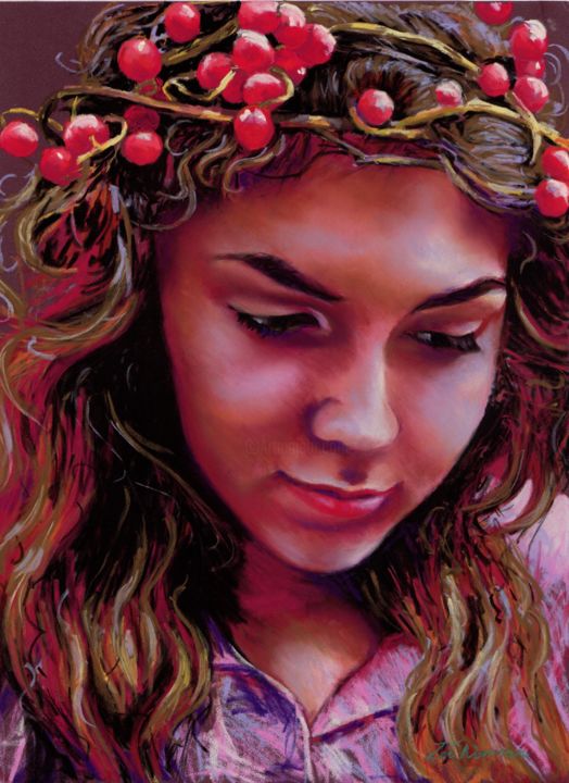 Картина под названием "Sweet Bryony" - Zoe Norman, Подлинное произведение искусства, Пастель