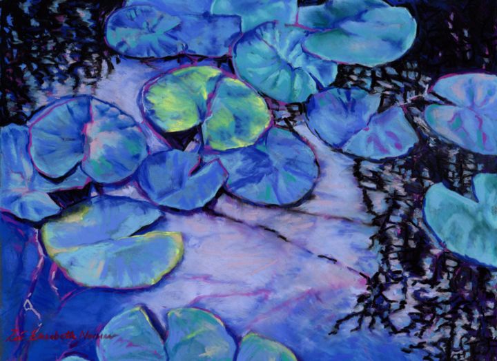 Painting titled "waterlily-study-in-…" by Zoe Norman, Original Artwork, Pastel