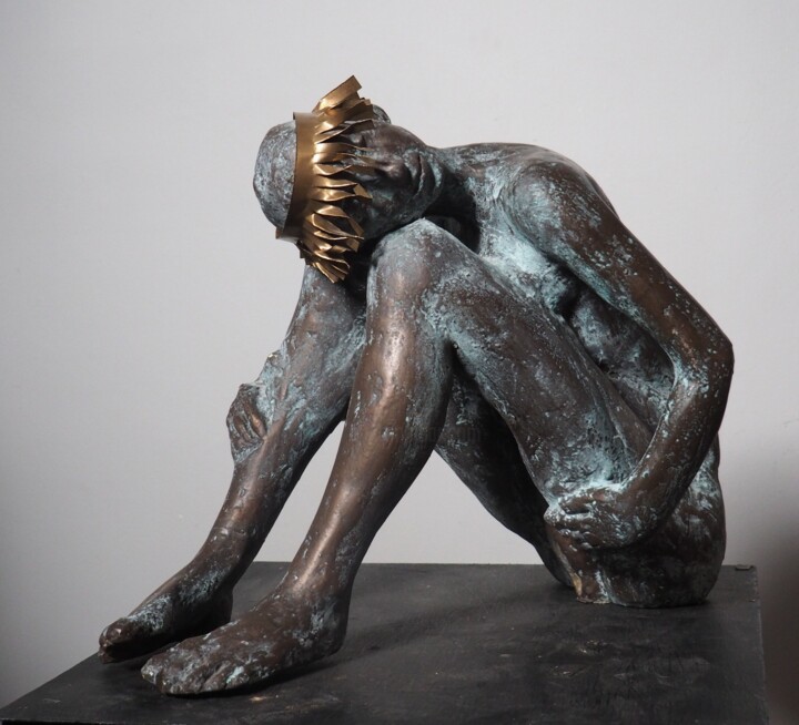 Sculpture titled "Waiting for Orpheus" by Zofia Kubicka, Original Artwork, Resin