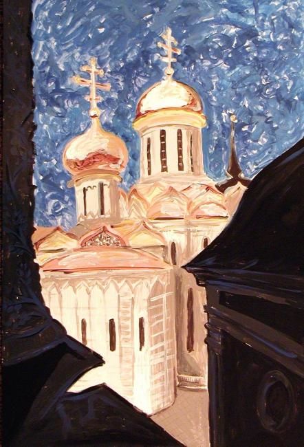 Painting titled "Assumption Cathedral" by Zo, Original Artwork, Oil