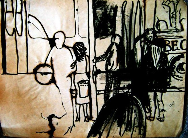 Drawing titled "Beo(grad)" by Zo, Original Art, Other