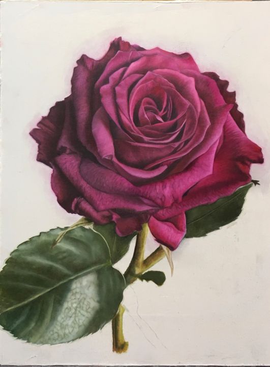 Painting titled "Violet velvet" by Zohreh.A, Original Artwork, Oil