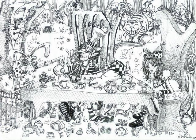 Drawing titled "Tea party" by Amy Mcmillan, Original Artwork